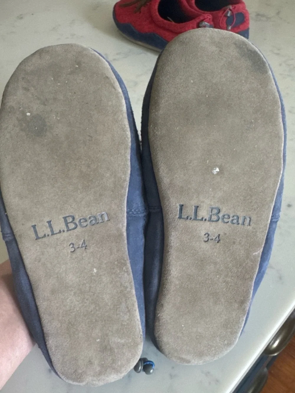 L.L. Bean Blue Kids Shark Slip-On slippers